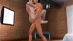 Handsome 3D cartoon stud getting fucked anally