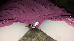 Crossdresser with Tiny white clit wearing sexy lingerie