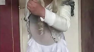 bisexual crossdresser  still waiting for another mans piss to fill his tube up so he can swallow every last drop like he has just done with his own